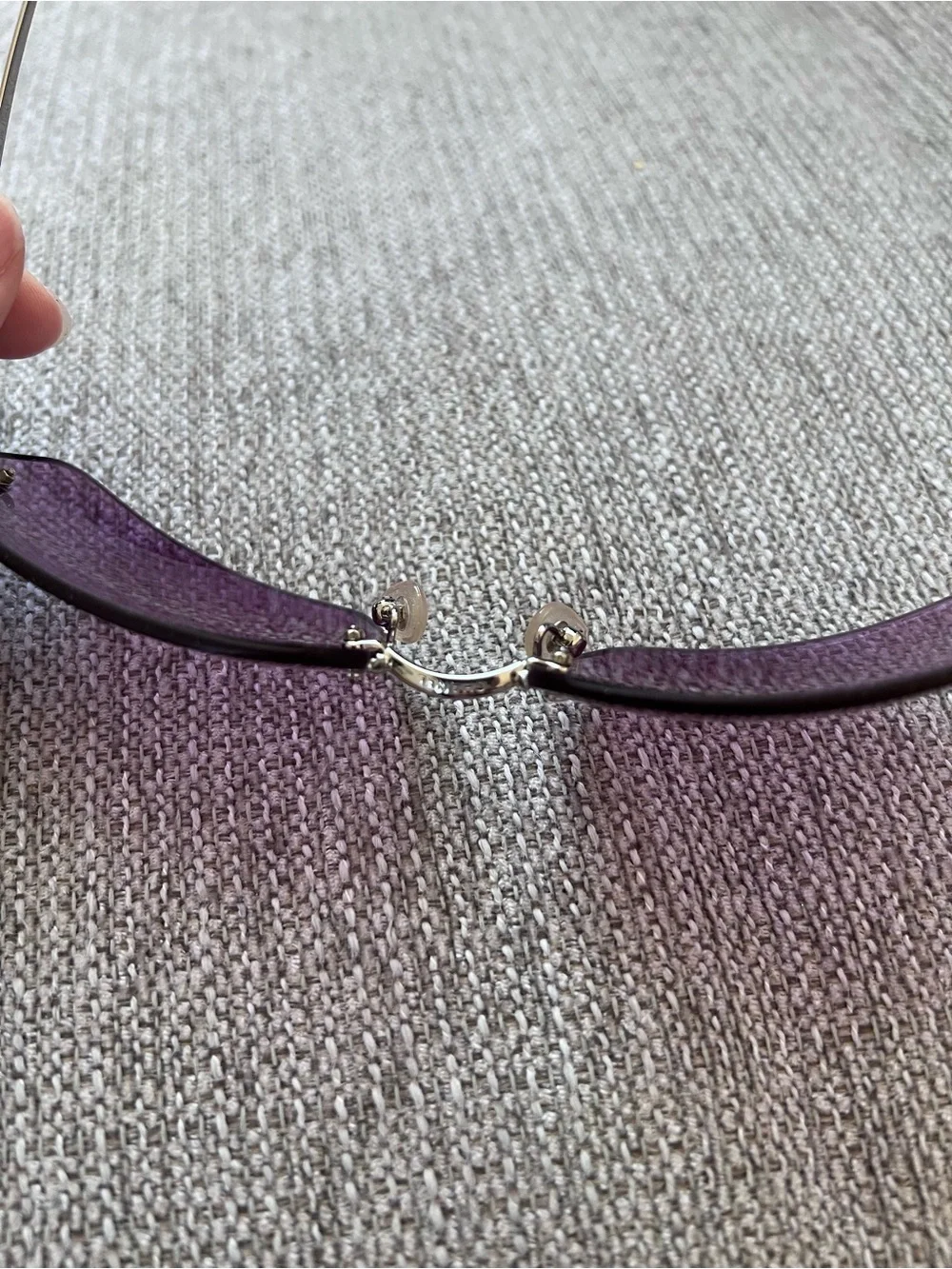 Chanel 4017 Vintage Rimless Purple Sunglasses with Silver Frame